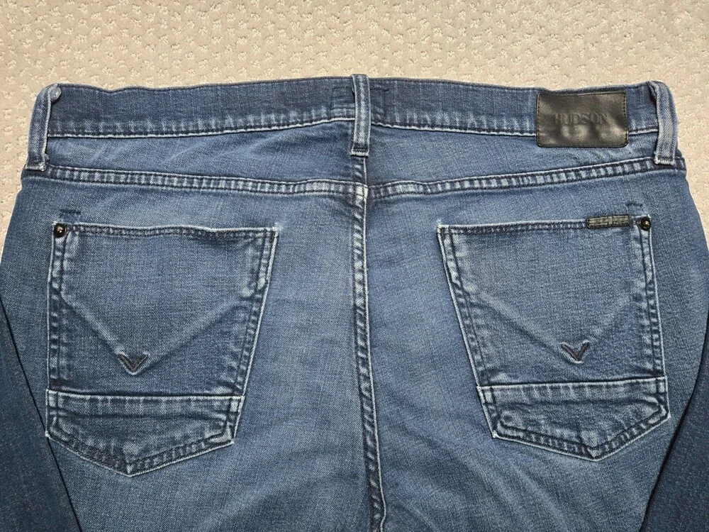 Hudson Brand Blake Slim Straight Blue Jeans Men’s 36 ~ RN 107906 Made in the USA